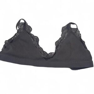 Free People M gray Lace Trim Bralette